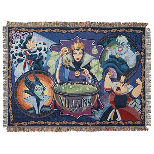 Disney's Villains, "Vile Villains" Woven Tapestry Throw Blanket, 48" x 60" , Multi Color