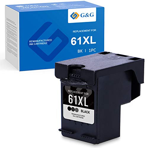 G G Remanufactured Ink Cartridges Replacement for HP 61 61XL use with HP OfficeJet 4630 4500 4635 4632 2620 Envy 5530 5535 4502 4501 DeskJet 2540 3050 3510 1000 2050 1512 1510 Black  1-Pack