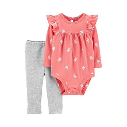 Carter s Baby Girls  2-Piece Bodysuit and Pant Set 12 Months  Pink-Unicorn