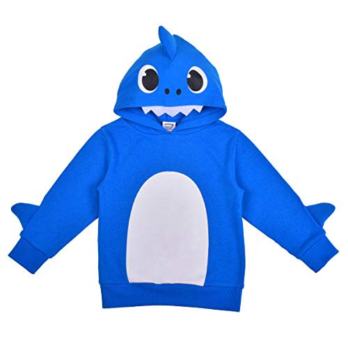 Nickelodeon Boy s Baby Shark Pullover Fashion Hoodie Jacket with 3D Fin  Blue  Size 4T