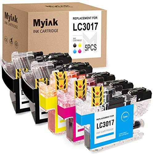 MYIK Compatible Ink Cartridge Replacement for Brother LC3017 LC-3017 Use with Printer MFC-J5330DW MFC-J6930DW MFC-J6530DW MFC-J6730DW MFC-J5335DW 2 Black 1 Cyan 1 Magenta 1 Yellow  5 Pack