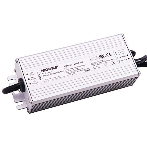 MOONS  IP67 100W Dimmable LED Driver Outdoor Power Supply 90?305VAC 29-71VDC 1400mADefault Output Constant Current 0-10v dimming Not Suitable for Constant Voltage 12V  24V  48V LED Strip