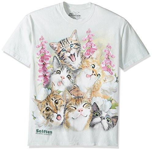 The Mountain mens Kitten Selfie T Shirt  Green  Large US