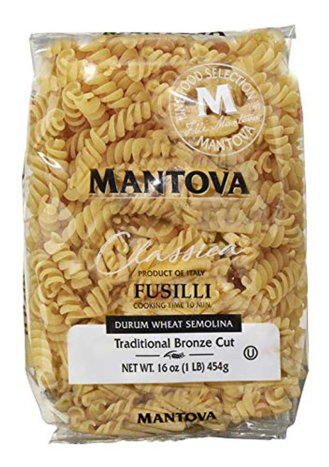 Mantova Italian Bronze Die Spirali Pasta - 100  Durum Wheat Semolina Bronze Die Spirali- 16 Oz Pack Of 12 - Product Of Italy
