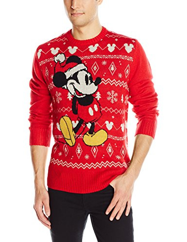 Disney Men s Ugly Christmas Sweater  Red  X-Large