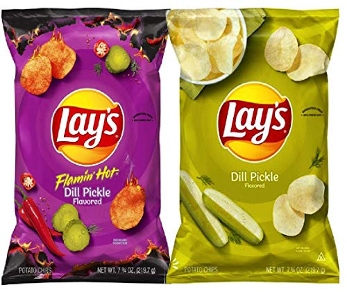 NEW Lay s Flamin Hot Dill Pickle- Original Dill Pickle Flavored Potato Chips Net Wt 7-75oz Flaming Hot Original 2 NEW Lay s Flamin Hot Dill Pickle- Original Dill Pickle Flavored Potato Chips Net Wt 7-75oz Flaming Hot Original 2