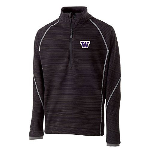 Ouray Sportswear NCAA Washington Huskies Deviate 1-4 Zip Jacket  Medium  Black