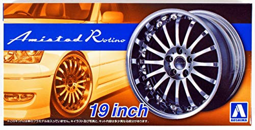 Aoshima 1-24 Scale Amistad Rotino 19 Inch Wheel Set - Plastic Model Buiding Set   55274