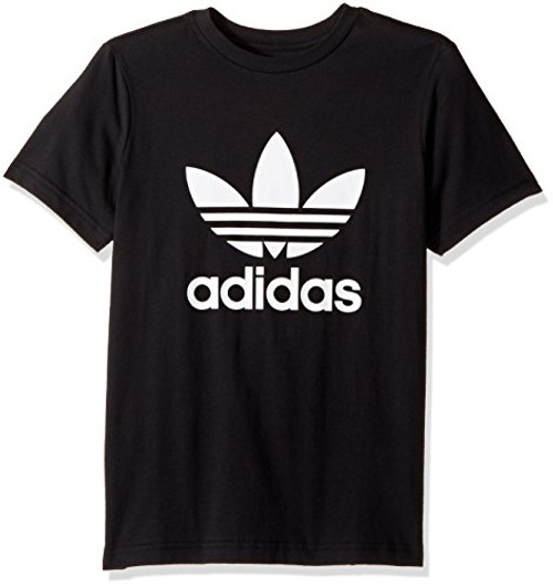 adidas Originals Tops Big Boys  Kids Trefoil Tee  Black-White  Small adidas Originals Tops Big Boys  Kids Trefoil Tee  Black-White  Small