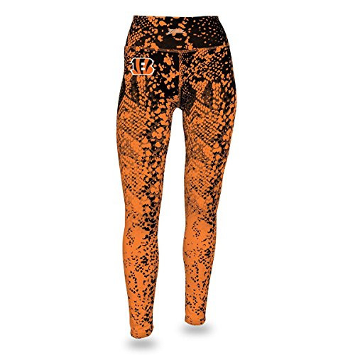 Zubaz NFL Cincinnati Bengals Women s Gradient Print Team Logo Leggings  X-Small  Black-Orange