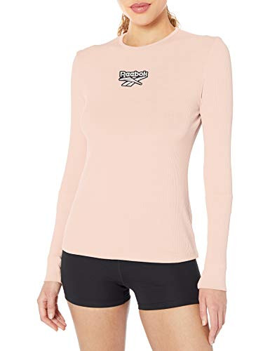 Reebok Women s Classics Vector Logo Longsleeve Shirt  Buff  Large