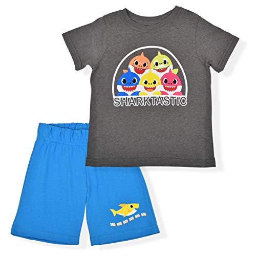 Nickelodeon Baby Shark Boys Shorts Set and Summer Clothes  Blue-Grey  4T