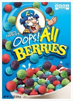Cap n Crunch s Oops! All Berries Cereal 11-5 Oz- Box Pack of 4
