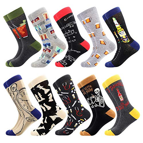 Men s Fun Dress Socks Patterned Crew Colorful Funky Fancy Novelty Funny Casual Socks for Men 10 Pairs-Science Men s Fun Dress Socks Patterned Crew Colorful Funky Fancy Novelty Funny Casual Socks for Men 10 Pairs-Science