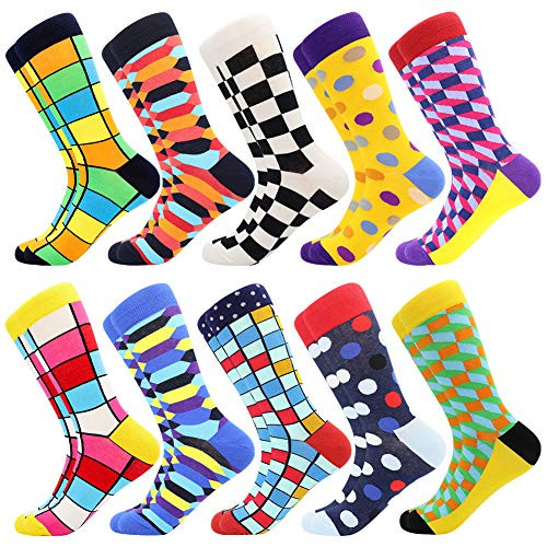 Men s Fun Dress Socks Patterned Crew Colorful Funky Fancy Novelty Funny Casual Socks for Men 10 Pairs-Medley7 Men s Fun Dress Socks Patterned Crew Colorful Funky Fancy Novelty Funny Casual Socks for Men 10 Pairs-Medley7