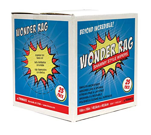 Trimaco Wonder RAG Microfiber Wiper Rags - 25 per Box White 83626AMZ