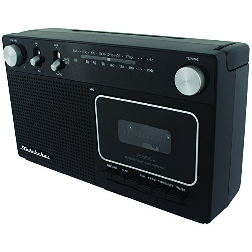 STUDEBAKER SB2129 Portable Cassette Player/Recorder with AM/FM Radio