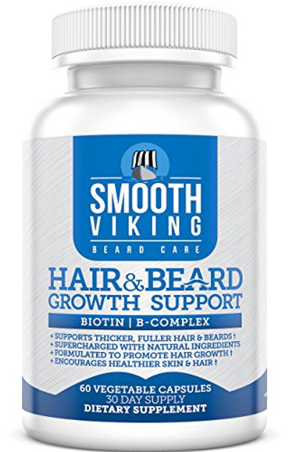 Smooth Viking Hair and Beard Growth Vitamin Supplement for Men 5000 MCG Biotin DHT Blocker for Hair Loss Treatment 60 Capsules Smooth Viking Hair and Beard Growth Vitamin Supplement for Men 5000 MCG Biotin DHT Blocker for Hair Loss Treatment 60 Capsules