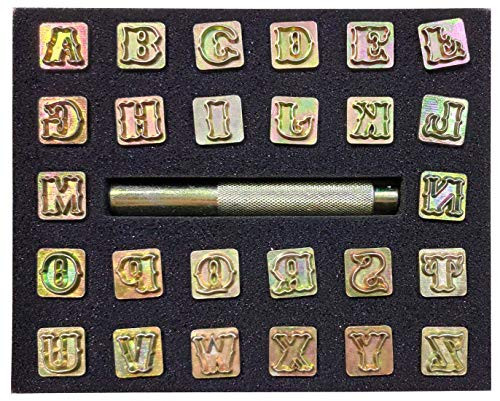 27 Pieces Leather Stamping Tool Set  26 Capital Letters  1-2 inch - 13mm Alphabet Stamp Tools Leather Art Craft Stamping Tools