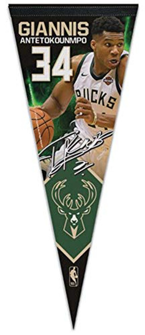 Wincraft NBA Giannis Antetokounmpo Milwaukee Bucks Premium Pennant 12 by 30 Inches Wincraft NBA Giannis Antetokounmpo Milwaukee Bucks Premium Pennant 12 by 30 Inches