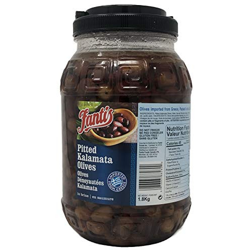 Fantis Greek Kalamata Olives Pitted Bulk- 4-4 Pounds