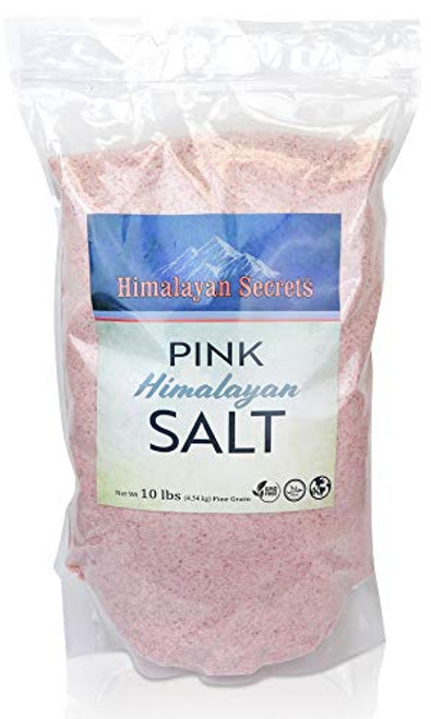 Himalayan Secrets Pink Rock Salt - 10LB - Coarse Fine Powder Grain Bulk Size - 100 Natural Unrefined Fine 0-3-0-5mm Himalayan Secrets Pink Rock Salt - 10LB - Coarse Fine Powder Grain Bulk Size - 100 Natural Unrefined Fine 0-3-0-5mm