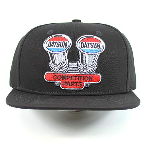 Rotary13B1 Datsun Competition Parts Baseball Cap - Snap Back - Flat Brim Black Hat