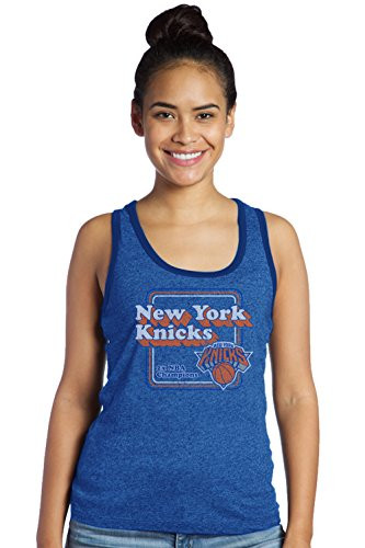 Majestic Athletic NBA New York Knicks Women s Premium Triblend Contrast Tank Top  X-Small  Royal