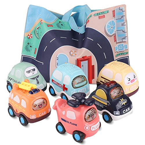 EARCASE Pull Back Vehicles Baby Toy Push Car Toddler Cars Toy Set 6 Cars with Play Mat Storage Bag 1 2 3 Year Old Early Educational Toys Push and Go Cars for Children Boys Girls Kids Gift EARCASE Pull Back Vehicles Baby Toy Push Car Toddler Cars Toy Set 6 Cars with Play Mat Storage Bag 1 2 3 Year Old Early Educational Toys Push and Go Cars for Children Boys Girls Kids Gift