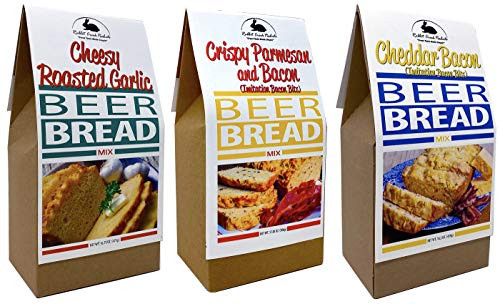 Rabbit Creek Beer Bread Mix Variety Pack - Cheddar Bacon  Cheesy Roasted Garlic   Crispy Parmesan Bacon