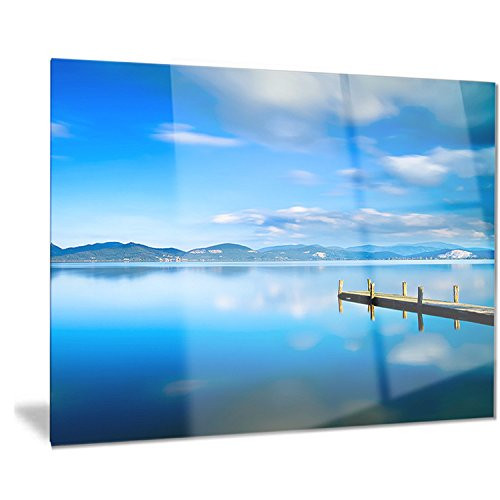 Designart Cloudy Sky Over Blue Sea-Seascape Photo Metal Wall Art-MT8371-40x30 Designart Cloudy Sky Over Blue Sea-Seascape Photo Metal Wall Art-MT8371-40x30