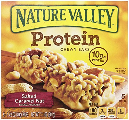 Nature Valley  Protein  Salted Caramel Nut Chewy Bar  7-1oz Box Pack of 4