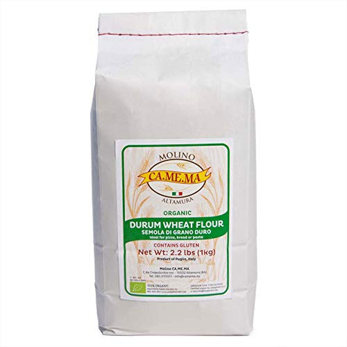 Organic Italian Durum Wheat Semolina Flour for Bread and Pasta  IGP Altamura  Puglia 2-2 lbs Pack of 2