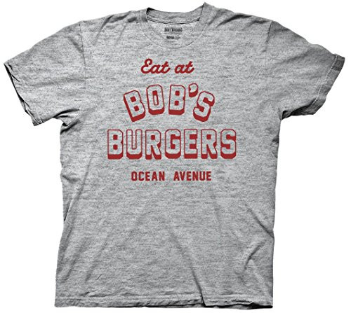 Bob s Burgers Eat At Bob s Burgers Mens Grey T-shirt XL