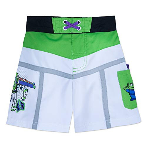 Disney Buzz Lightyear Swim Trunks for Kids Size 5-6 White