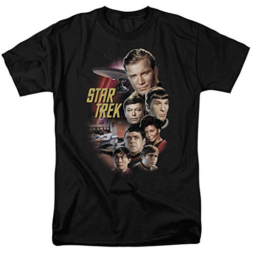 Star Trek Crew Classic TV Show T Shirt   Stickers Large Black