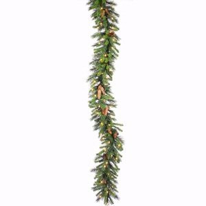 Vickerman Cheyenne Garland with Dura-Lit 50 Clear Lights, 9-Feet by 12-Inch