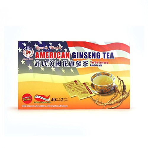 Hsu s Ginseng SKU 1038   American Ginseng Tea  40ct   Cultivated American Ginseng from Marathon County  Wisconsin USA   ?????   40ct Box  ???  B000153R4A