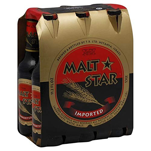 MALT STAR Non Alcoholic Malt Beverage  Black Beer  6 bottles  6 x 11-2 Fl- Oz-