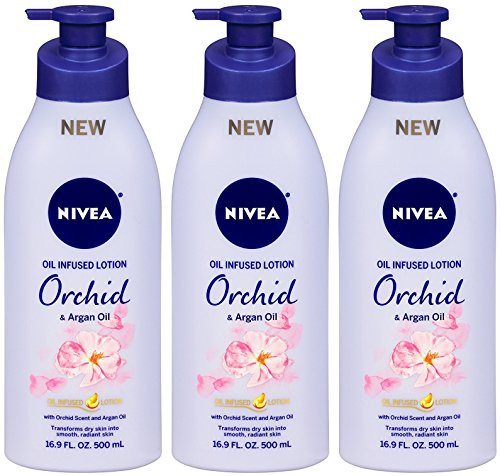 Nivea Oil Infused Body Lotion - Orchid Argan Oil - Net Wt- 16-9 FL OZ 500 mL Per Bottle - Pack of 3 Bottles Nivea Oil Infused Body Lotion - Orchid Argan Oil - Net Wt- 16-9 FL OZ 500 mL Per Bottle - Pack of 3 Bottles