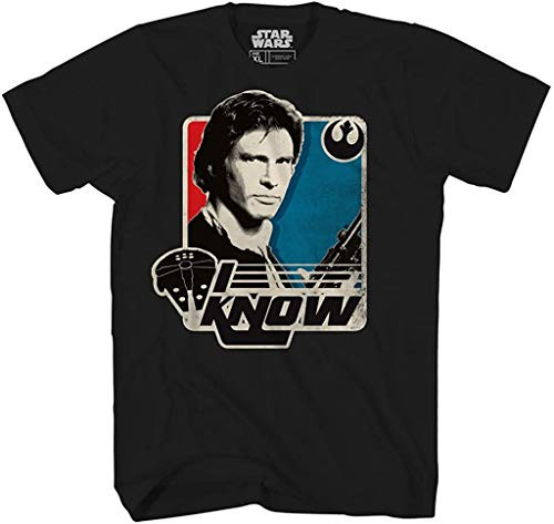 Star Wars Han Solo I Know Princess Leia Millennium Falcon Funny Humor Pun Mens Adult Graphic Tee T-Shirt Large Black Star Wars Han Solo I Know Princess Leia Millennium Falcon Funny Humor Pun Mens Adult Graphic Tee T-Shirt Large Black