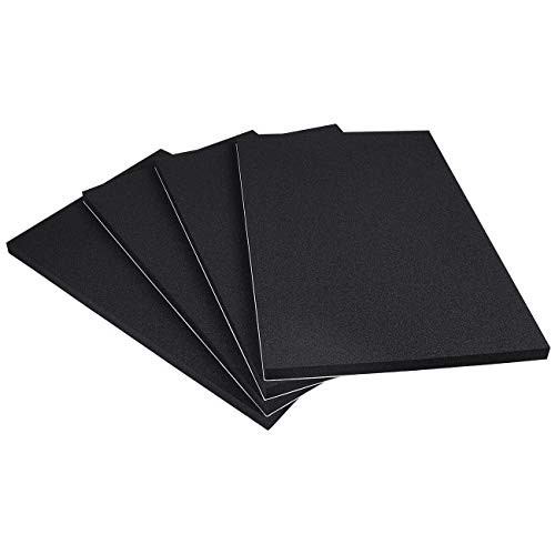 Adhesive Foam Padding  12 Inch Length X 8 Inch Width X 1-2 Inch Thickness Rubber Sheet Self Adhesive Neoprene Sponge Black Foam Padding Rubber Foam Mat 4Pcs