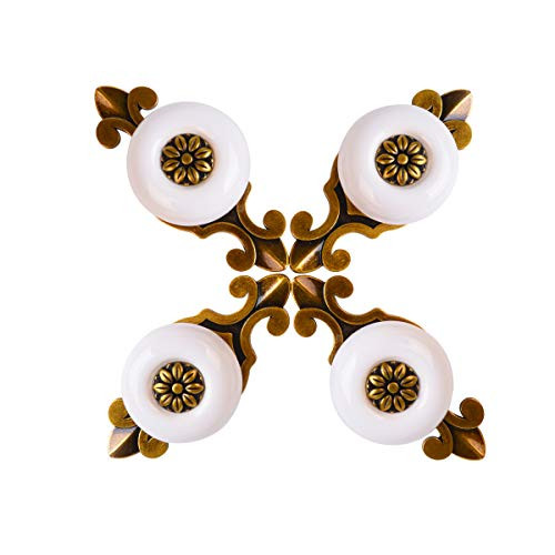 Bleiou 10 Pack Drawer Dresser Knobs Vintage Ceramic Cabinet Pull Furniture Kitchen Drawer Handle Knobs White