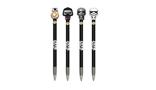 Funko POP Star Wars The Force Awakens: BB-8, Kylo Ren, Captain Phasma, and First Order Stormtrooper Pen Toppers - 4 Pack Set