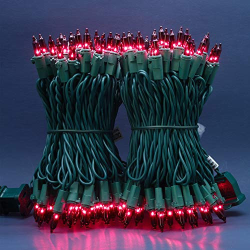 Purple Incandescent Christmas Lights  66 Ft Green Wire 200 Mini Lights  UL Certified Holiday String Light  End to End Connectable Indoor   Outdoor Commercial Grade Lights Set Purple