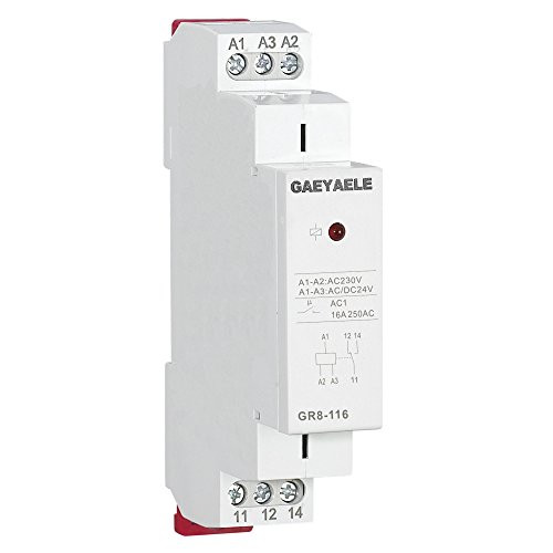 GAEYAELE GR8 AC DC 12V 24V 48V Intermediate Relay Auxiliary Relay 8A 16A SPDT RELAYS GR8-116 AC-DC 12V