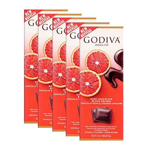 Godiva Dark Chocolate Blood Orange Bar - 3-1 Oz- 5 Pack