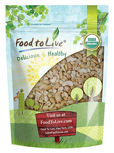 Organic Cashew Pieces  2 Pounds - Non-GMO  Kosher  Raw  Vegan  Unsalted  Unroasted  Bulk