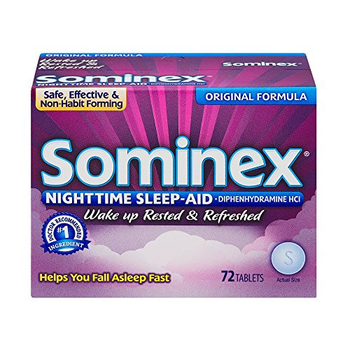 Sominex Nighttime Sleep-Aid with Diphenhydramine HCl 25 mg   Original Formula   72 Tablets   Pack of 3