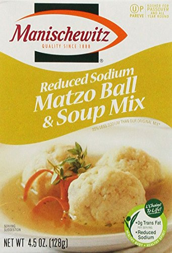 MANISCHEWITZ Reduced Sodium Matzo Ball   Soup Mix  4-5-Ounce Boxes Pack of 6